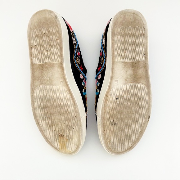 Johnny Was Festival Slip On Sneaker Floral Loafer Beaded Black Pink Boho 9.5 - Picture 9 of 10